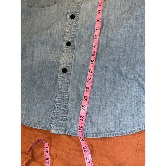 Carhartt Blue Denim Long Sleeve Casual Wear Button-Up Shirt Men's Size XL - Picture 6 of 8